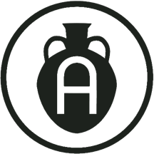 Amphora Nueva logo of olive oil jug with an "A" on it
